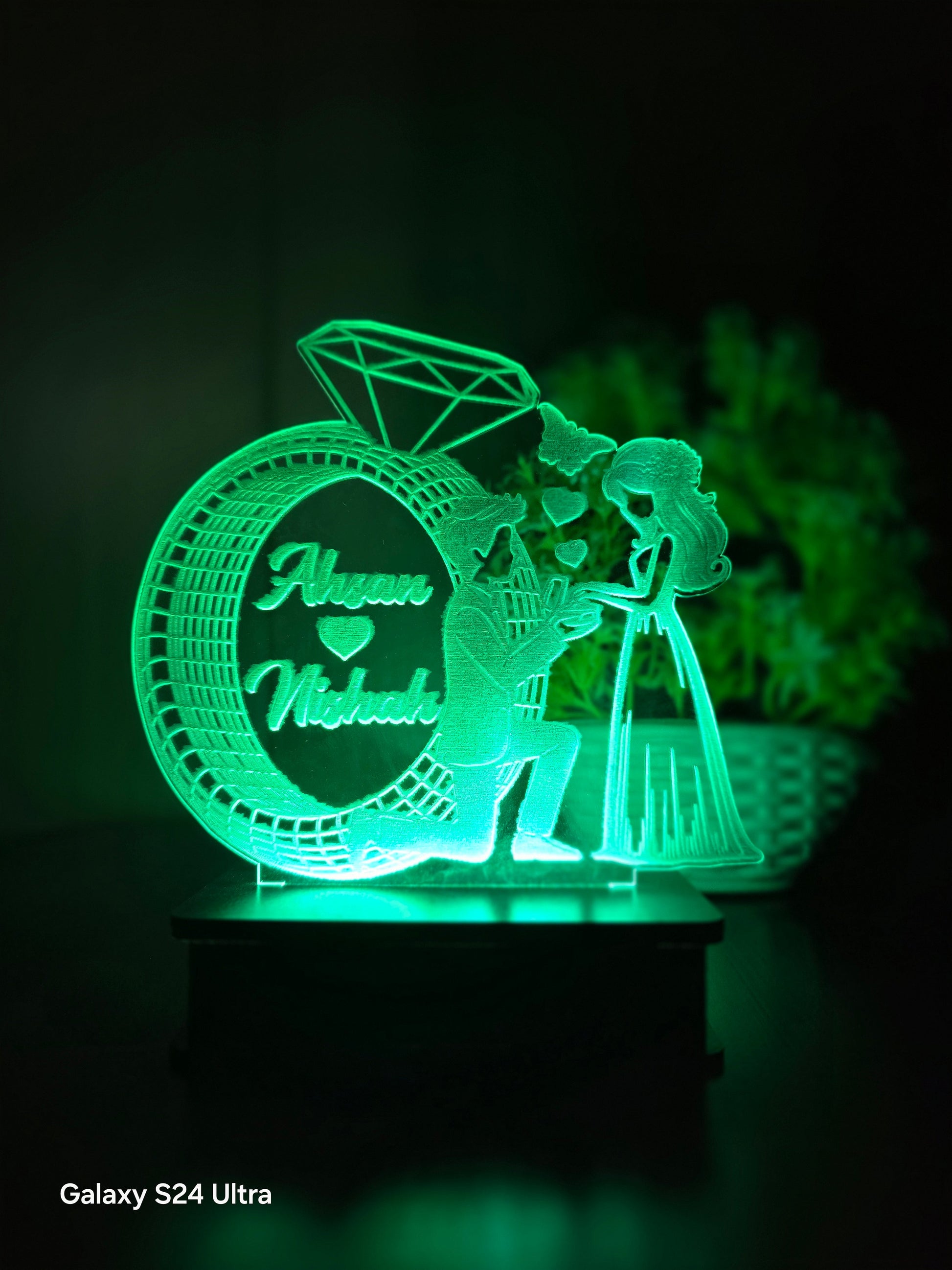 3D Ring Couple costumized illusion lamp - Hamas Decor