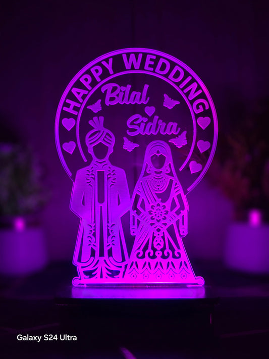 Wedding couple 3D costumized lamp - Hamas Decor