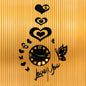 Love Wooden Wall Clock With Light - Hamas Decor