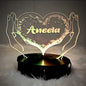 Heart In Hand Shaped 3d Customized Illusion Lamp (S12) - Hamas Decor