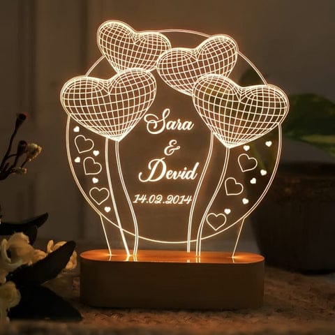 Round Shaped 3d Customized Illusion Lamp (S16) - Hamas Decor