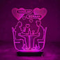 Couple Dinner 3D Customized Illusion Lamp (L3) - Hamas Decor