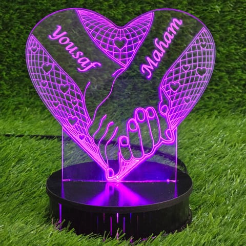 Love Hands 3d Customized illusion lamp (S7) - Hamas Decor