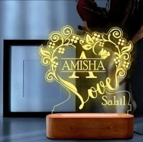 Flower Love 3D Customized illusion lamp (S5) - Hamas Decor