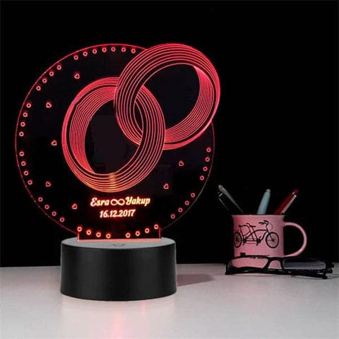 Double Ring 3D Customized illusion Lamp (S3) - Hamas Decor