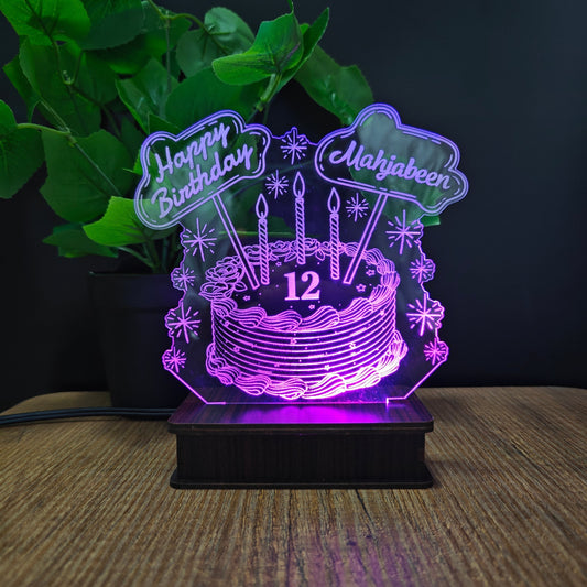 Birthday Cake 3D Customized illusion Lamp - Hamas Decor